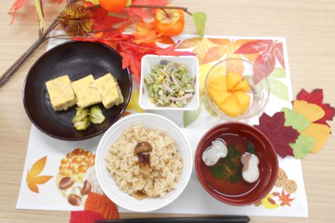 秋の味覚～松茸と柿～