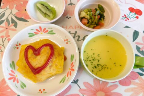 母の日💗ハートのオムライス💗