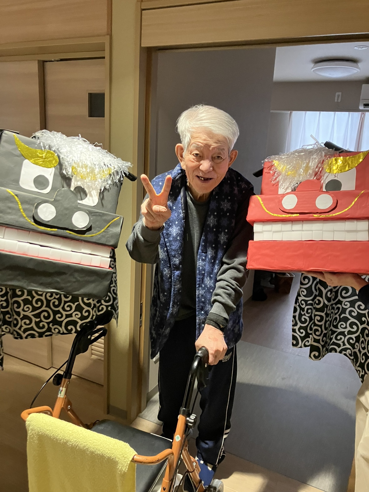 １月～お楽しみレク編①～獅子舞現れる～