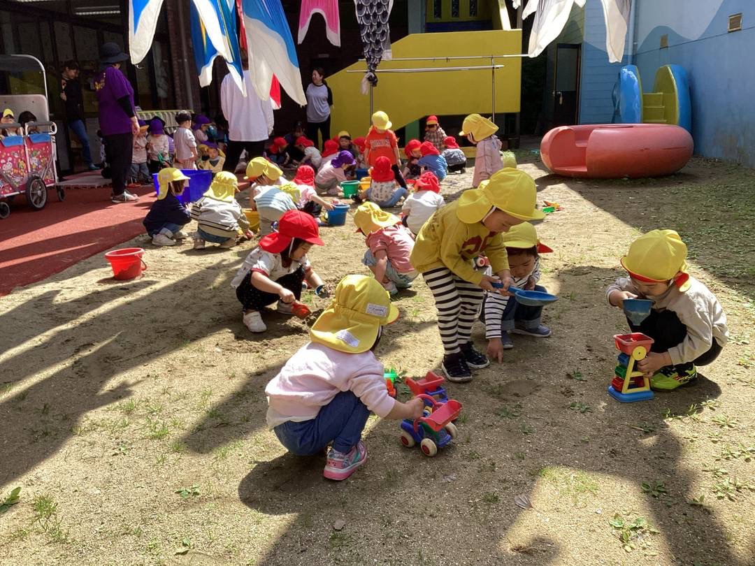 こいのぼり🎏と砂遊び🌞