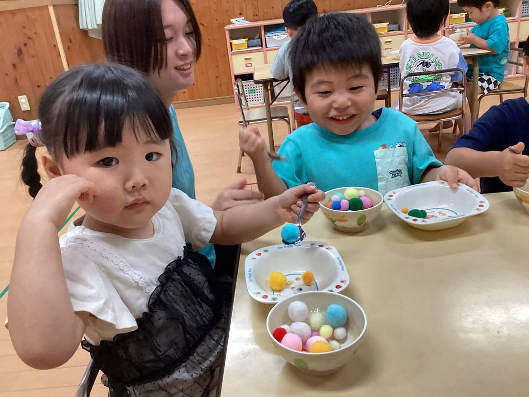 スプーンの持ち方指導♬～ちゅうりっぷ・３歳児～